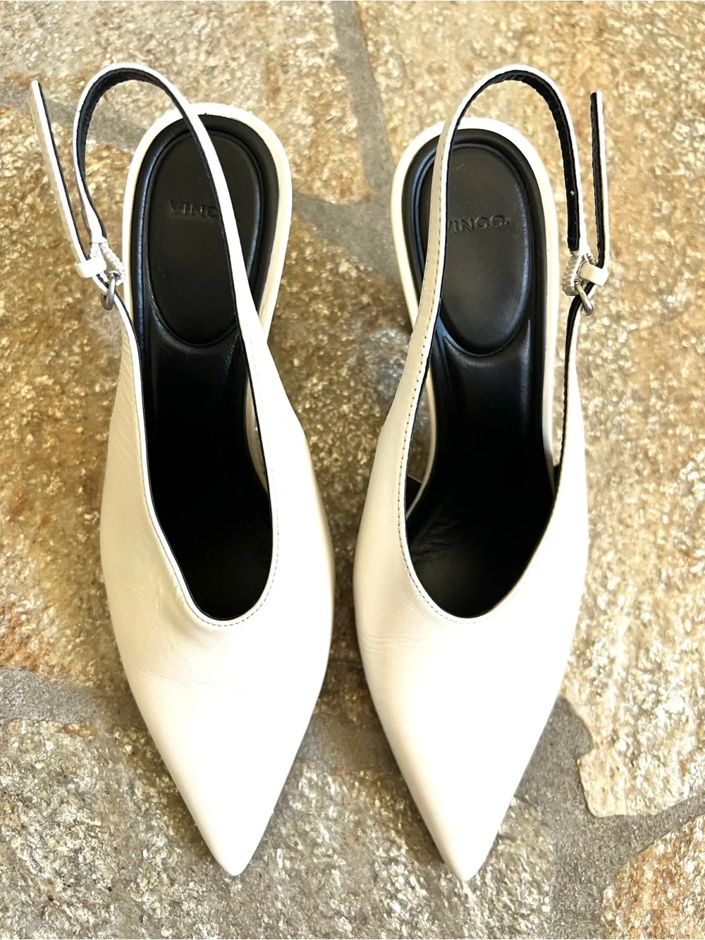 Vince Devi Leather Slingback Pump Milk White Size 7.5 - EU 38